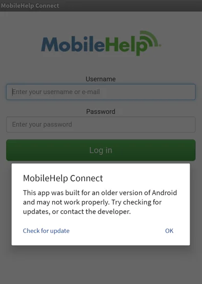 MobileHelp Wired App Login