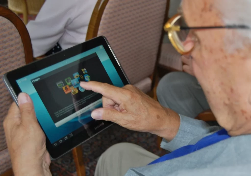 Senior Using Tablet